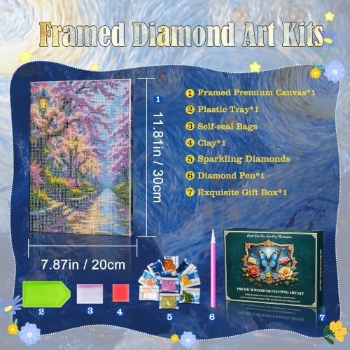 JOOZ City Street Scene Diamond Art Kits for Adults with Frame, 8x12 Inch