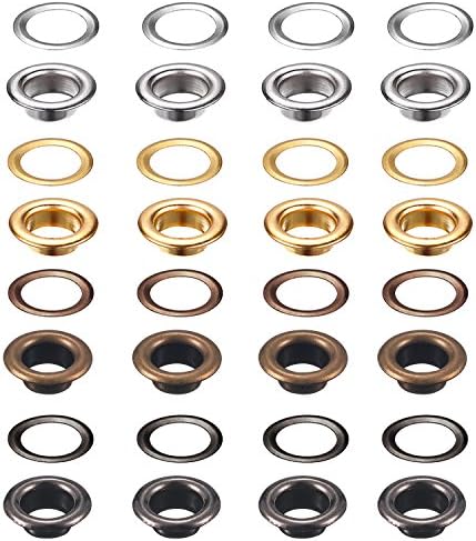 200 Set Grommet Eyelet Kit, 1/4 in, 4 Colors, with Install Tool Kit