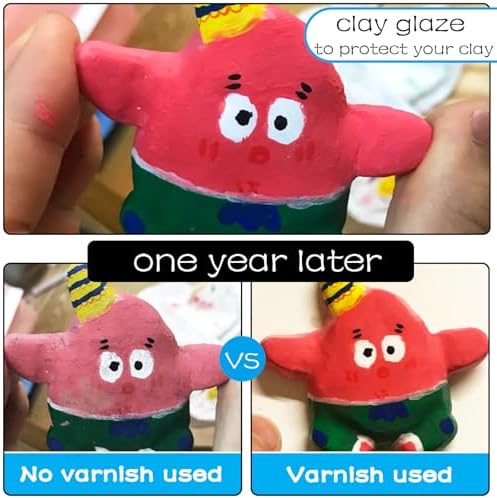 50ml Air Dry Clay Glaze, Protect Clay Surfaces, Delivers Matte Glaze Effect | Matte Glaze, Air Dry Clay Varnish, Waterproof, Dustproof,Prevents Clay Scratches & Wear
