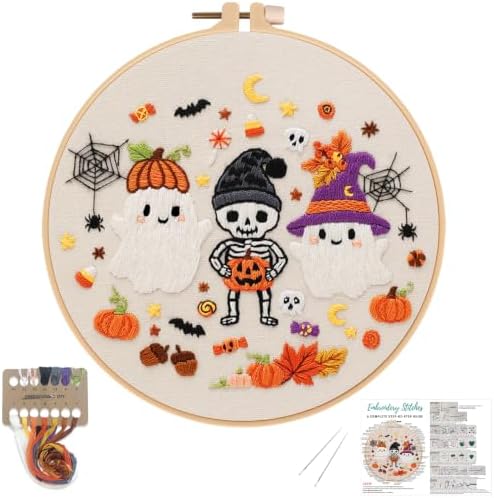 Nuberlic Halloween Embroidery Kit for Beginners Adult