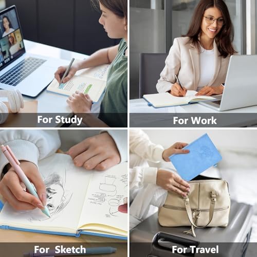 Lined Notebook 5.9"x8.5", Hardcover Leather Journal for Women Men,160 Pages | Medium Size 100 Gsm Writing Journal, Leather Journaling Notebooks for Work School Business Travel Note taking & Daily Diary