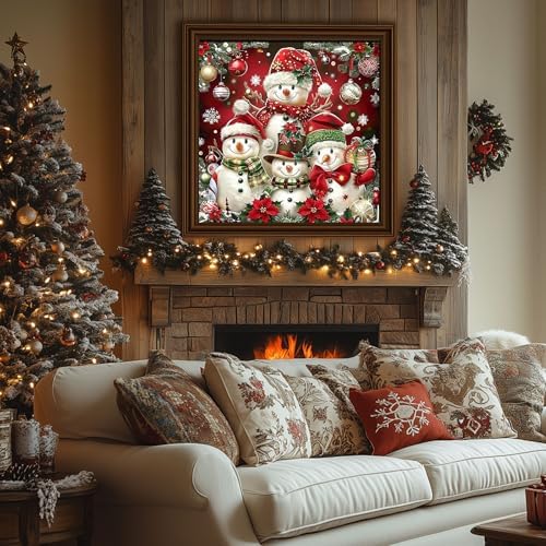 Snowman Paint by Numbers Kit for Adults, Paint by Number Canvas for Adults