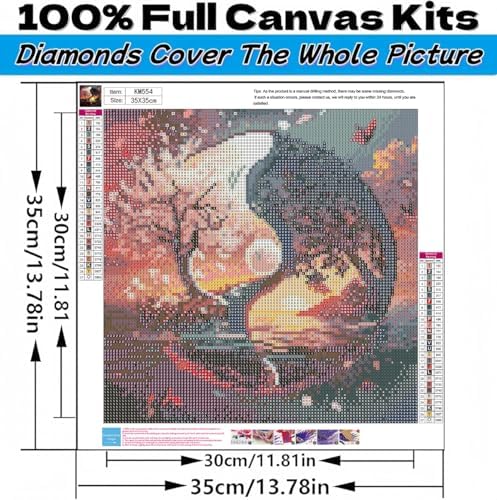 Acelii Tai Chi Tree 5D Diamond Painting Kits for Adults Beginners | DIY Full Round Drill Diamond Art Kits,Paint by Diamonds Dots Gem Art Crystal Easy,Home Wall Decor 13.78X13.78 Inch
