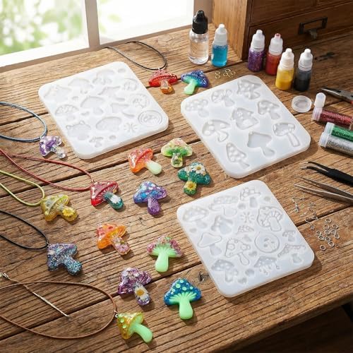 3PCS Mushroom Resin Earring Molds
