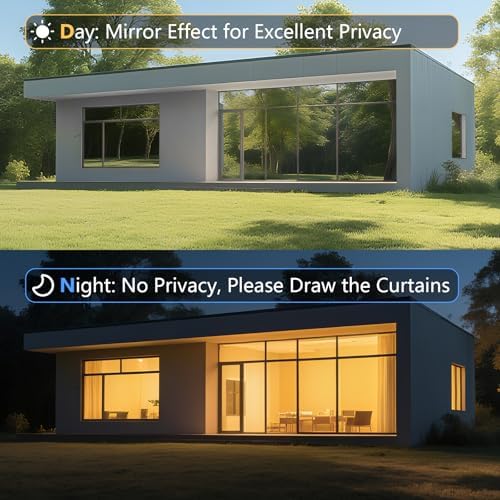 LEMON CLOUD One Way Window Film Window Tint for Home, Silver 17.5″ x 78.7″