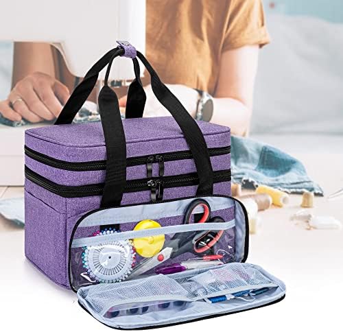 BAFASO Double Layer Sewing Accessories Organizer, Purple