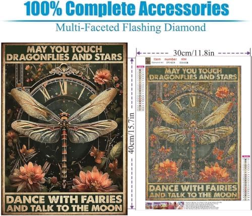 WUDWL Dragonfly Diamond Art Kits for Adult Diamond Painting Kits for Adults