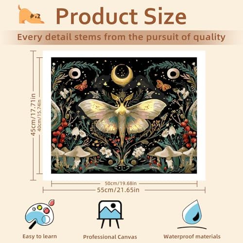 Reivworl Butterfly Paint by Numbers Kit for Adults, Butterfly Paint by Number for Adults, Painting by Number Kits for Gifts and Wall Decor 16x20Inch