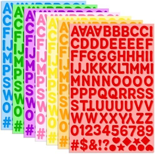 Felt Letters,686 Pcs Felt Stickers 1 Inch Alphabet Number Sticker(Colorful)