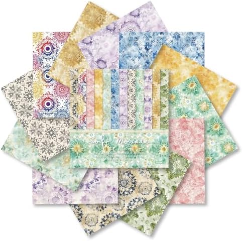 Colorful Flowers Scrapbooking Paper Pad, 24 Sheets 6in Geometric Aesthetic Decor for Collage Decoupage Journals Wrapping Folded Materials Arts Origami Gift Cardstock DIY Crafts Photo Album