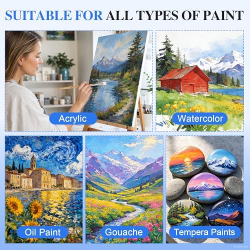 ESRICH 25Pcs Paint Brushes Set, 7 Shapes Paintbrushes for Acrylic Painting