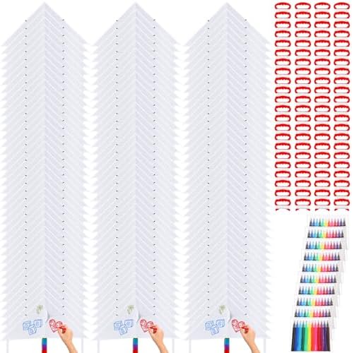Libima 100 Pcs DIY Blank Kites for Kids Bulk Large Kite Making Kit Easy to Fly Set Party with Watercolor Pens and String Decorating Coloring Party Set for Craft Outdoor Games (Triangle)