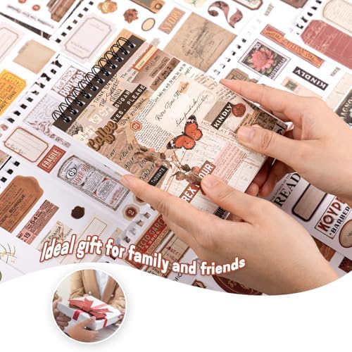 622PCS Vintage Washi Sticker Book Scrapbooking Stickers | 50 Pre-cut Sheets – Journaling Stickers & Ephemera for Junk Journals. Residue-free removal, even after long-term use.