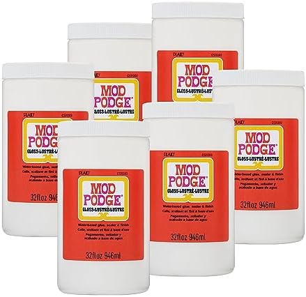 Mod Podge CS11203 Waterbase Sealer, Glue and Finish, 32 Oz, Gloss (Pack of 6)