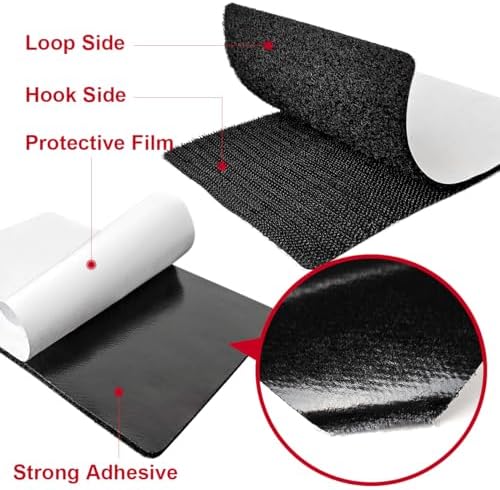 4x6 inch Hook and Loop Strips with Adhesive, Nylon Heavy Duty Hook and Loop Tape, Excellent Grip, Interlocking Tape,for Sewing, Crafting,DIY,Wall Adhesive Strips - 6 Sets