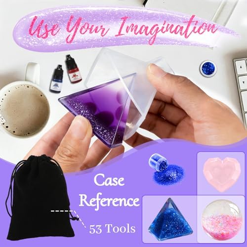 RNYBFPT Epoxy Resin Kit for Beginners, 18oz Crystal Clear Resin with Molds