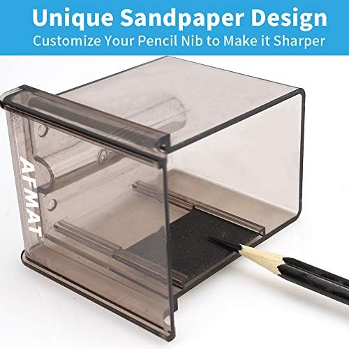 AFMAT Long Point Pencil Sharpener, 8-20mm Long Pencil Nibs, Self-Feed & Adjustable Pencil Sharpness, Artist Pencil Sharpener Manual for φ6-8.2mm Charcoal/Art/Drawing/Sketching/Colored Pencils PS10