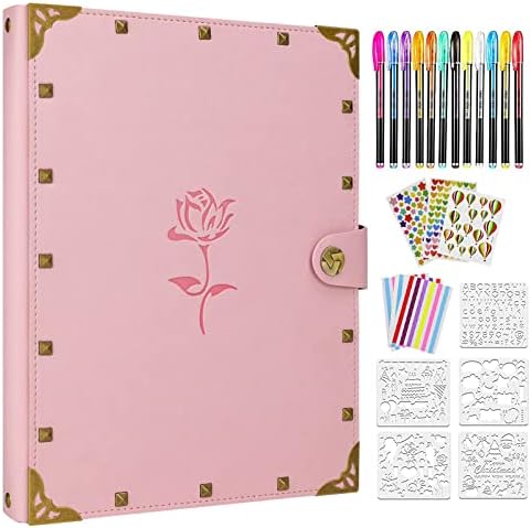 ZEEYUAN Mothers' Day Gift Scrapbook Album for Mom, Leather Photo Album Journal Scrap Book Family Scrapbook Gift for Mom Grandma