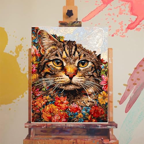 xackcme Paint by Numbers for Adults Cat - Cat Paint by Number on Canvas