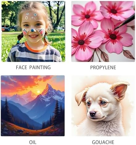 Face Paint Brush Set, 15pcs Artist Brushes for Body Face Painting,Acrylic Painting Watercolor Oil Gouache – Perfect for Artists, Performers, Party Makeup