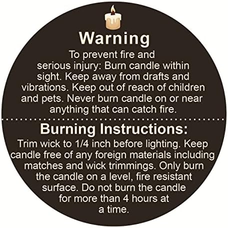 Candle Warning Sticker,2 inch 300pcs Candle Safety Sticker for Candle Jar