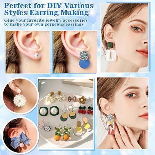 Evatage 1002Pcs DIY Earring Supplies, Stud Earring Making Kit, Silver