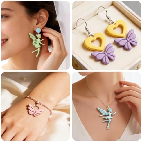 ORIGACH 17 Pcs Butterfly & Fairy Polymer Clay Cutters Set