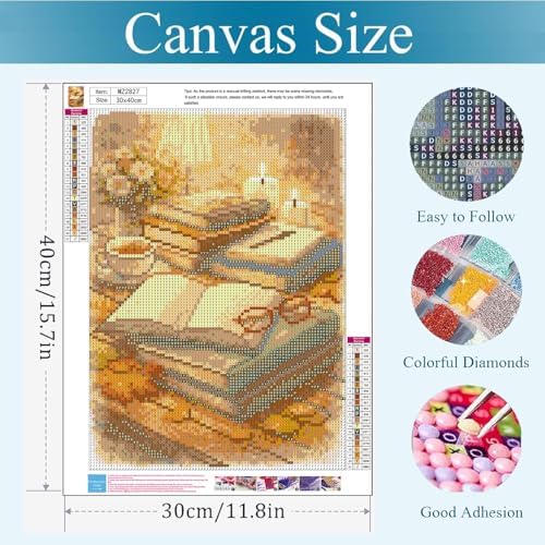 WNPOKN Book Diamond Art Kits for Adults 12x16inch