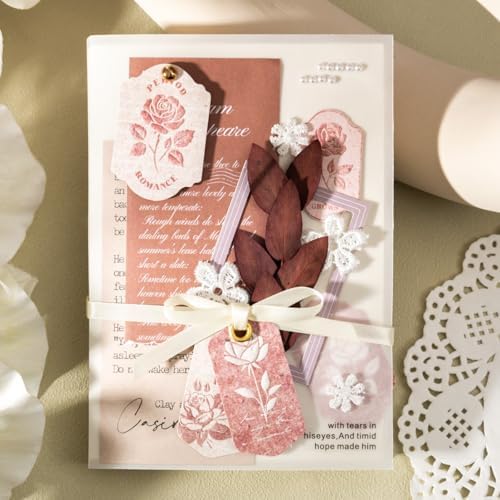 80 Pcs 3D Relief Floral Cardstock Stickers for Scrapbooking