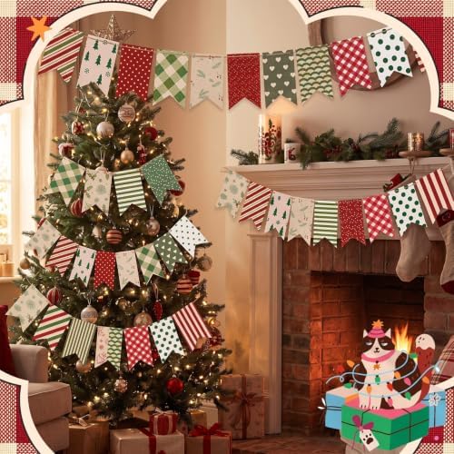 HunnmingRe 20 Pcs 10''x10'' Vintage Christmas Quilting Fabric Square