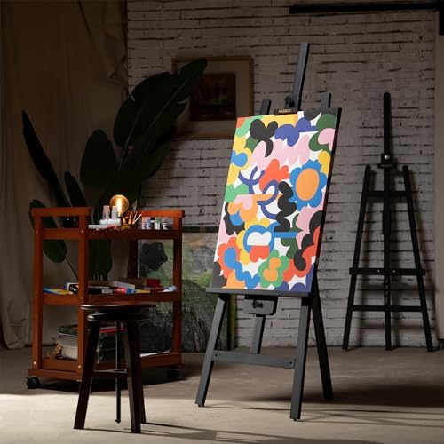MEEDEN Black Easel for Painting: Wood Easel Stand for Sign and Display