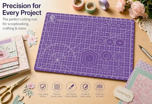 KC GLOBAL A3 (19"x13") Professional Grade Self-Healing Cutting Mat (Purple) - Odor-Free, Double-Sided, Eco-Friendly, Non-Slip, Premium Desk mat for DIY, Crafting, Model Building,and Art Projects