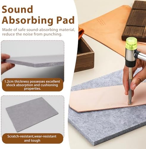 4 PCS Leather Craft Punch Pad, Rubber Mute & A4 Self-Healing Cutting Mat