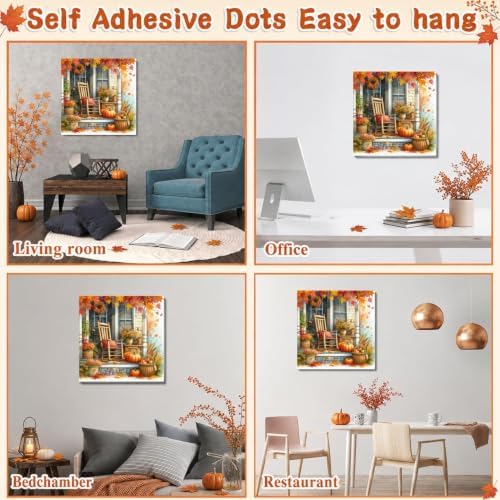 Fall Paint by Numbers Kit for Adults,Landscape Paint by Number With Frame