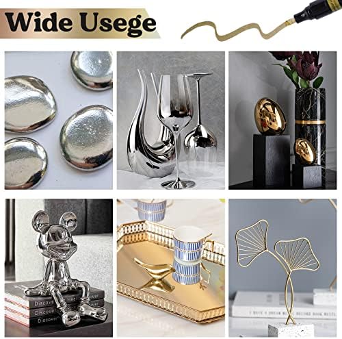 LET'S RESIN Liquid Mirror Chrome Metallic Markers 3 Colors,Reflective Gloss | 2-5mm Larger Application Area, 3 Colors Epoxy Resin Tools for Coloring, Stroke, Painting, DIY Craft