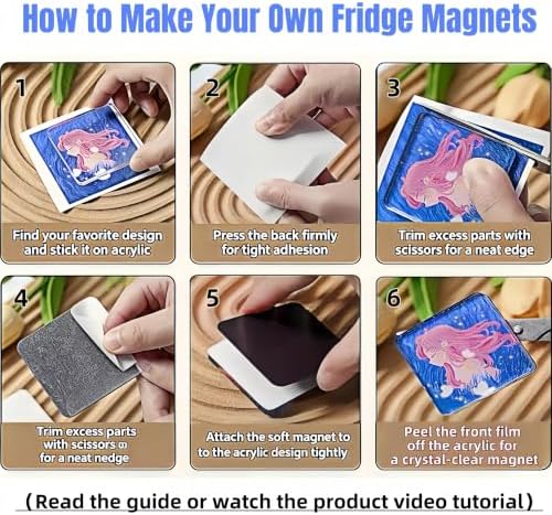 25 Pack Clear Acrylic Fridge Magnet Blanks 2.36x1.57in 5mm(0.2in) Thick Magnet Sheets DIY Craft Kit (Rectangle)