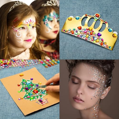 2774PCS Gem Stickers, Self Adhesive Gems for Crafts, Acrylic Bling Heart Sticker, Jewel Stickers Crafts self Adhesive, Assorted Shapes Jewels Rhinestones Sticker, Craft Supplies for Kids