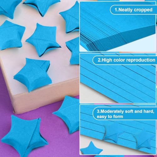 FoDau770 Solid Color Star Paper Strips - 360 Sheet, Royal Blue