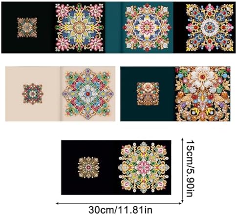 Diamond Art Cards with Envelopes–6PCS DIY Diamond Painting Greeting Cards Kit | Card Making Kit with Bling for Adults & Beginners | Birthday,Holiday & Thank You Cards (Mandala Flower)