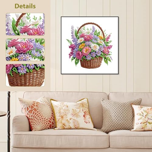 Flowers Diamond Art Kits for Adults Special Shape Diamond Painting