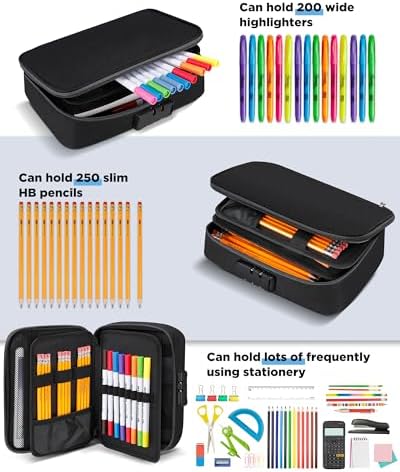 Zannaki Big Capacity Storage Pouch Marker Pen Pencil Case Simple Stationery Bag Box Art Tool & Sketch Storage Boxes for Bullet Journal Middle High School Office College Student Girl Women Adult Teen