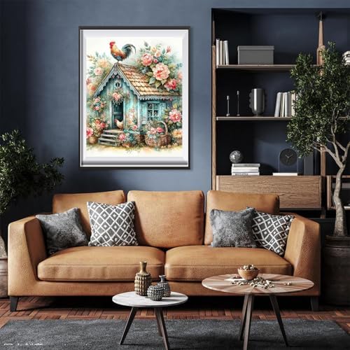 Chicken Coop Paint by Numbers for Adults - Paint by Number on Canvas