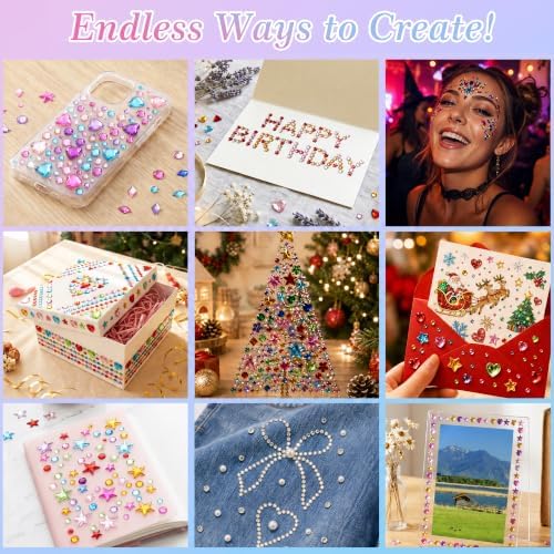 6000PCS Gem Stickers, Self Adhesive Rhinestone Jewel Stickers for Crafts