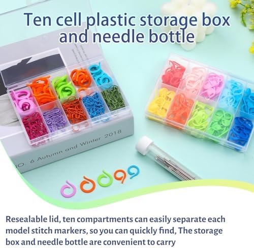 Hssugi 326PCS Stitch Marker, Crochet Knitting Markers with Sewing Needles