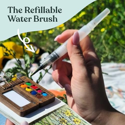 Tobios Watercolor Brush Pens – Set of 4 Refillable Water Pens for Artists