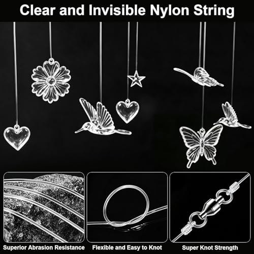 Anezus Fishing Wire for Hanging, Clear Fishing Line Invisible String Strong Monofilament Line for Hanging Decorations and Crafts