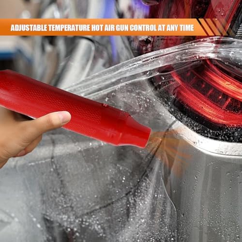 220V 300W Mini Heat Gun, Portable Electric Hot Air Gun with Stand & Power Cord, Handheld Heating Tool for Car Vinyl Wrap, Drying Paint, Epoxy Resin, DIY Embossing(Red)