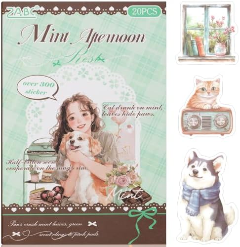 Family Series Sticker Scrapbooking Supplies for Junk Journal, 20 Sheets PET Stickers