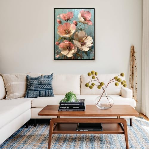 Flower Paint by Numbers Kit for Adults Floral Paint by Number Adult 16x20in | Flowers Paint by Numbers Adult for Home Wall Decor Gifts, DIY Acrylic Oil Painting Pre Drawn Canvas Stress Relief