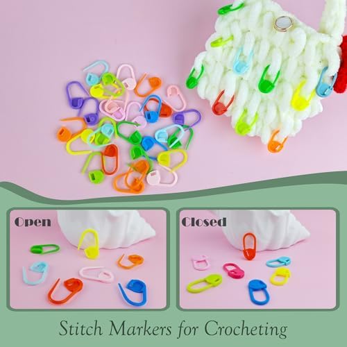 DeliaVo 62 Pcs Yarn Needles Set, Crochet Kit for Knitting Sewing Weaving
